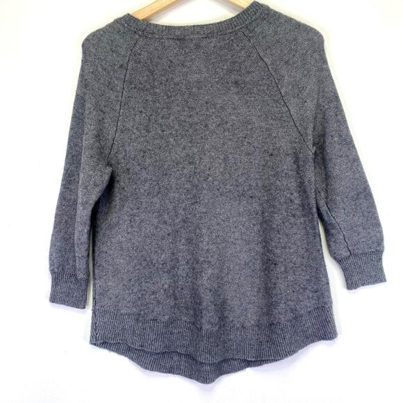 J. Crew Ribbed Crewneck Sweater Womens S Gray Merino Wool Minimalist Cozy Fall - Picture 5 of 8